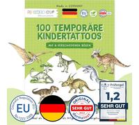 Papierdrachen 100 tatouages pour enfants particulièrement doux pour la peau - Tatouages Animaux du monde - 100% végétalien, testé & fabriqué en Allemagne - Set 26