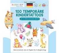 Papierdrachen 100 tatouages pour enfants particulièrement doux pour la peau - tatouages pour enfants - comme cadeau d'anniversaire - 100% végétalien, testé & fabriqué en Allemagne - garçon - Set 1