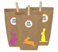Papierdrachen 12 Sacs-Cadeaux de Pâques à fabriquer et remplir soi-même - Nid de Pâques avec 12 Sacs en Papier et Autocollants Lapins de Pâques - Modèle 16