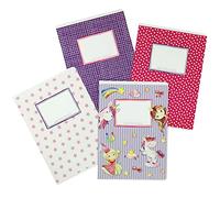 Papierdrachen 4 cahiers d'exercices de haute qualité pour enfants DIN A5 | lignés et quadrillés 32 pages - motif licorne - pour la rentrée des classes de l'école primaire - série numéro 2-16 feuilles