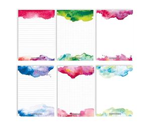 Papierdrachen 6 blocs-notes vierges au design libre | pour rendez-vous, projets, to do list, réunions, listes de courses, notes et bien plus encore - Aquarelle - bloc-notes 17-10,5 x 14,8 cm