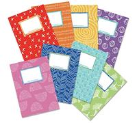 Papierdrachen 8 couvertures de cahier en papier de haute qualité pour enfants | DIN A5| motif arc-en-ciel - protège-cahier idéal pour l'école - couverture de cahier 250g/m² - set numéro 11