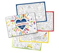Papierdrachen Ausmal - Lot de 12 sets de table pour la rentrée scolaire - Avec 4 motifs différents - En papier de qualité supérieure - Aquarelle