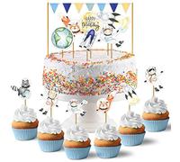 Papierdrachen Cake Topper Astronaut - Décoration Gâteau Topper 18 pièces - Decor Pics pour gâteau d'anniversaire - Anniversaire Enfant Décoration Gâteau - Set 5