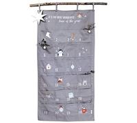Papierdrachen calendrier de l'avent 2022 comme calendrier mural en tissu à remplir - bleu-gris & argent - brodé de haute qualité - sac en tissu - sac cadeau - réutilisable - set n° 35