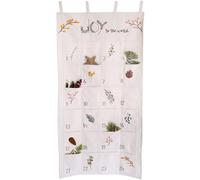 Papierdrachen Calendrier de l'Avent 2025 - Calendrier mural en tissu brodé "Joy to the World" - avec sachets en tissu à remplir - de haute qualité et réutilisable