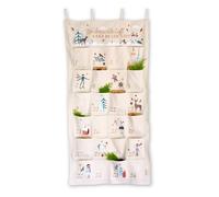 Papierdrachen Calendrier de l'Avent 2025 - En tant que calendrier mural - Cheerful Christmas - Beige - Brodé de qualité supérieure avec des motifs de Noël - À remplir soi-même - Avec poches généreuses