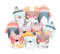 Papierdrachen Calendrier de l'Avent 2025 - Kit de bricolage avec 24 sacs en papier - Pièces perforées d'animaux d'hiver - Couleurs pastel - À remplir et à personnaliser soi-même - Noël pour enfants