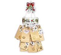 Papierdrachen Calendrier de l'Avent - Couronne mobile à suspendre - Sacs en papier - Décoration de Noël DIY - Durable - Pour enfants et fans de bricolage - Set 02