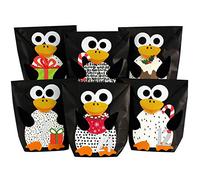 Papierdrachen Calendrier de l'Avent DIY à remplir - Pingouins perforés - avec 24 Sacs en Papier Noir à remplir soi-même et DIY - Noël 2021 pour Les Enfants.