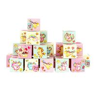 Papierdrachen Calendrier de l'Avent DIY à remplir - set de boîtes - motif licornes colorées en rose - 24 boîtes colorées en carton à monter et à remplir - 24 boîtes - Noël.