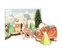 Papierdrachen Calendrier de l'Avent traîneau 2025 - Boîtes pliantes - Maisonnette - Avent - À bricoler et à remplir soi-même - Décoration de Noël - Pour adultes et enfants - Set 01