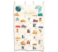 Papierdrachen Calendrier du Ramadan comme calendrier mural en tissu à remplir - coloré - brodé de haute qualité - sac en tissu - coton - réutilisable - set 5