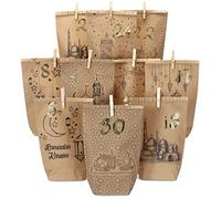 Papierdrachen DIY Calendrier du Ramadan à remplir - Sacs en papier kraft imprimés - 30 sacs cadeaux à poser et à décorer - Eid Mubarak - réutilisable