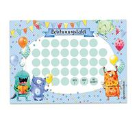 Papierdrachen Lot de 10 feuilles de tableau de récompense pour enfants - Concept motivant comme aide à l'éducation - Avec de superbes autocollants pour garçons et filles - Motif monstres