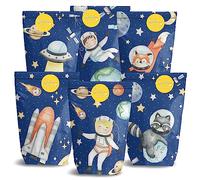 Papierdrachen Lot de 12 sacs cadeaux imprimés pour anniversaire - Thème espace - Petit cadeau à remplir et à offrir - Petit remerciement à vos invités