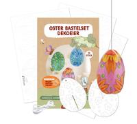 Papierdrachen Lot de 12 œufs de décoration de Pâques - À colorier et à assembler - Décoration de Pâques à suspendre - Bricolage de Pâques pour enfants - Printemps
