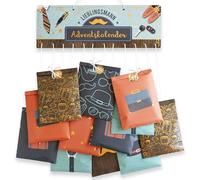 Papierdrachen Lot de 24 sacs de calendrier de l'Avent dans une boîte en papier - 4 designs différents et 24 autocollants - Idée cadeau exceptionnelle - Pour votre bien-aimé - Set 1