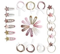 Papierdrachen Lot de 48 barrettes à cheveux et élastiques à cheveux spéciaux dans de nombreuses couleurs - Durable et robuste - Pinces pour enfants avec paillettes et housse en tissu - Bijou pour