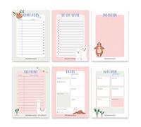 Papierdrachen Lot de 6 blocs-notes pour rendez-vous, planificateur hebdomadaire, planificateur journalier, liste de tâches, listes d'achats - Planificateur journalier et planificateur hebdomadaire