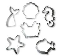 Papierdrachen Lot de 6 emporte-pièces en forme de monde sous-marin - Créez des biscuits uniques - Cuisson avec des enfants - Excellente idée de cadeau pour un anniversaire, Pâques, Noël - Dans une