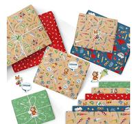 Papierdrachen Lot de 6 feuilles de papier cadeau pour la rentrée des classes - 60 x 40 cm - 6 designs différents de qualité supérieure sur papier 80 g/m² - Animaux de super-héros - Pour la rentrée