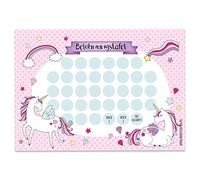 Papierdrachen Lot de 7 tableaux de récompense pour enfants - Bloc de 10 feuilles - Concept motivant comme aide à l'éducation - Avec de superbes autocollants pour garçons et filles - Motif licorne