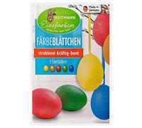 Papiers de teinture pour œufs Heitmann pour œufs de Pâques - 5 couleurs - pour œufs blancs et bruns - Teinture pour œufs de Pâques - Peinture pour œufs de Pâques