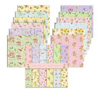 Papiers Décoratifs Double face, 24 Feuilles Bloc Papier Scrap, Motif Floral, 12 Designs Papier pour Scrapbooking de Cartonné pour Journal Album de Bricolage (Rose, 30 x 30 cm)