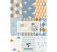 PAPIERS IMPRIMÉS, Bloc de 20 feuilles 200g/m2 au format 14,8x21cm - Pluie - Multicolore