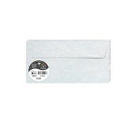 PAPIERS MARBRÉS, Paquet de 20 enveloppes Pollen 110x220mm 120g/m2 - Bleu marbré