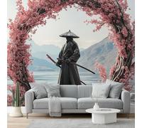 Papiers peints 400 x 280 cm Muraux Tapisserie Photo Papier Peint Panoramique Paysage de cerisiers en fleurs d'Orient Papier Peint intissé pour Chambre Salon Décoration Murale Couleurs froides roses