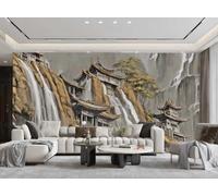 Papiers Peints, Art Nostalgique, Architecture, Montagnes, Eau Qui Coule, Cascades, Peintures De Paysages, Canapés TV, Murs De Fond Du Salon, Salles À Manger, Chambres À Coucher, Salles D'étude, Peint