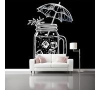 Papiers peints Files d'attente minimalistes pour Tapisserie Mural Moderne Fresque, Poster Geant Mural, Pour Salon Chambre 200 x 140 cm Décoration Murale(non adhésif) Noir