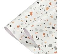 Papiers peints Terrazzo PVC étanche auto-adhésif papier peint for chambre mur salon décor vinyle meubles rénovation papier de Contact Pour la décoration de la maison(Terrazzo orange,60 x 40 cm Sample)