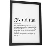 Papierschmiede® Définition Grandma, A5 encadré en bois (noir) décoration murale pour salon, chambre à coucher, cuisine, salle à manger, image cadeau, tableaux, affiche dictionnaire anglais