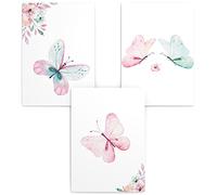 Papierschmiede Lot de 3 posters pour les enfants, A4 (21x30 cm) affiches sans cadre, décoration murale, cadeau de scolarisation, Papillons