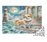 Papillon 1000 Pièces Carton Premium Cute Dog Coffret Puzzle Adulte Jeu Éducatif Détente Cadeau Saint-Valentin Anniversaire 52x38cm/1000pcs