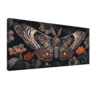 Papillon 5D DIY Diamond Painting Adulte Diamant Painting Pavot Loisirs Créatifs Adultes, Diamond Paintings Strass Point de Croix Kit, Peinture Diamant pour Decoration Maison Murale 50x100 cm 0Z-110