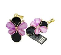 Papillon 64GB Clé USB 2.0 Forme Disque Mémoire Pen Drive Stockage Zip Date (Violet)