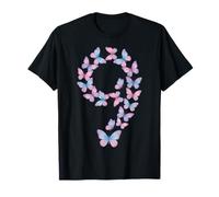 Papillon 9 Ans Anniversaire Fille Rose Bleu T-Shirt