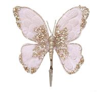 Papillon à paillettes multicolores en flanelle pour décoration de sapin de Noël offrant des visuels étincelants et une suspension légère pour les vacances (rose peu profond)