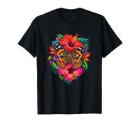 Papillon Aile Orange Parmi Fleurs Scarlet T-Shirt