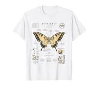 Papillon Anatomie Vintage Field Guide Diagramme Nature Art T-Shirt