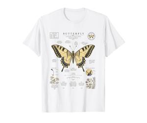 Papillon Anatomie Vintage Field Guide Diagramme Nature Art T-Shirt