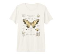Papillon Anatomie Vintage Field Guide Diagramme Nature Art T-Shirt Haut de Gamme