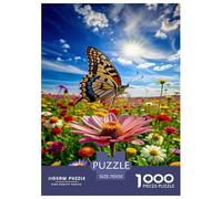 Papillon and Fleur Puzzle 1000 Pièces Cadeau Unique intéressant Jeu Éduchatif Challenge Toy À De Qualité Supérieure Peinture Art pour Adultes Et Enfants 70x50cm/1000pcs