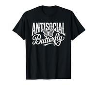 Papillon Antisocial Actually Moth Dark Humor Nocturnal Death T-Shirt