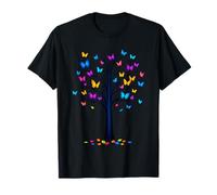 Papillon Arbre Fleur Coloré Papillon Nature Jardin T-Shirt