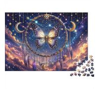 Papillon Attrape-rêves Étoiles Puzzle, 1000 Pièces Jeu D'intérieur Adulte | 52x38cm Carton, Exercice Mental, Coupe Précise, Amateurs De Puzzles, Réduction Du Stress